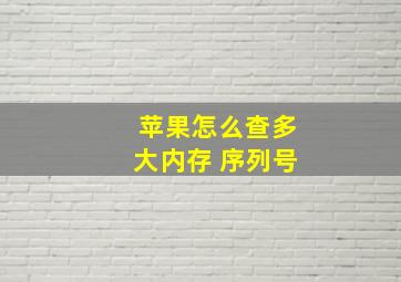 苹果怎么查多大内存 序列号